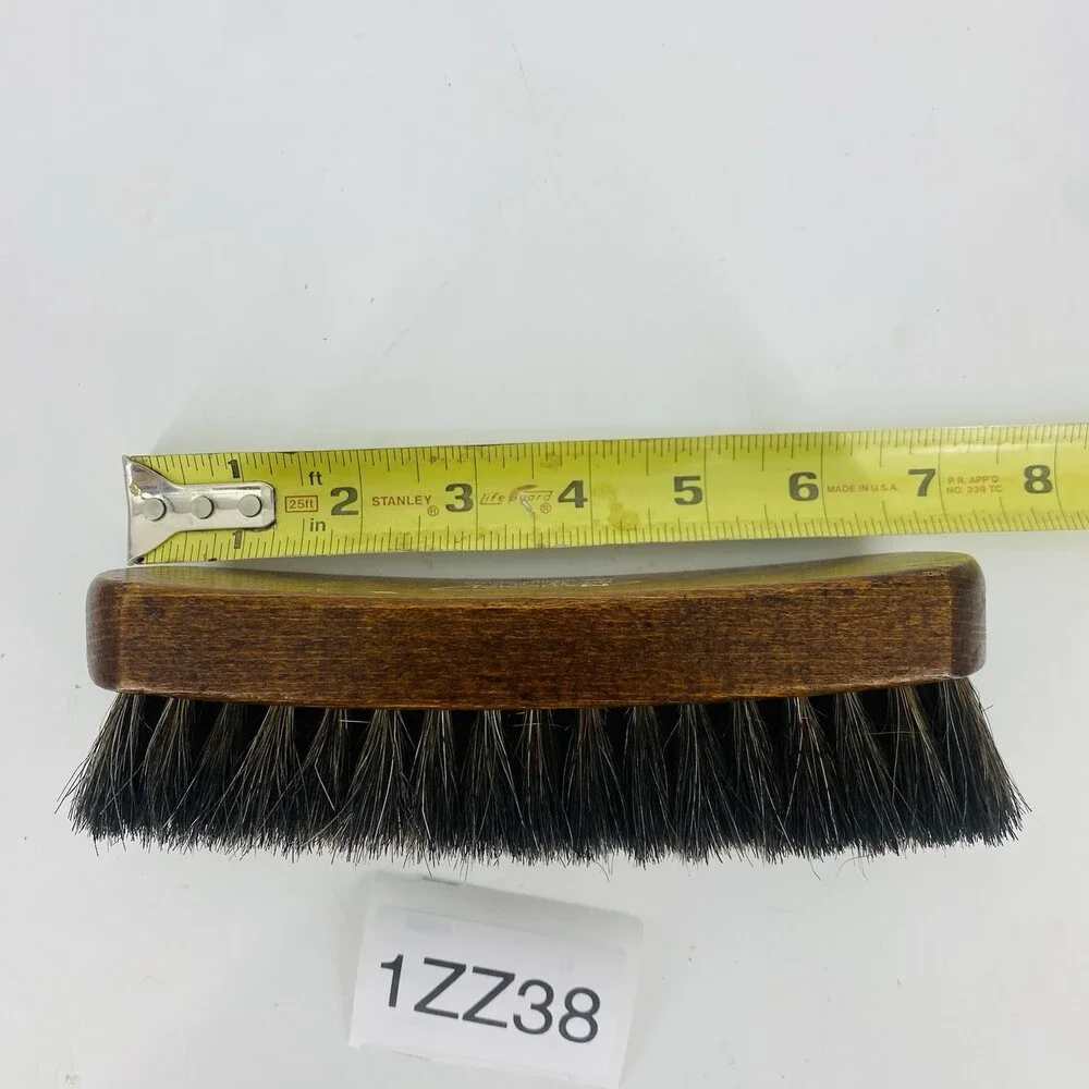 Vintage National No 31 Sterilized Horsehair Brush Dark Wood USA Made Shoe Shine